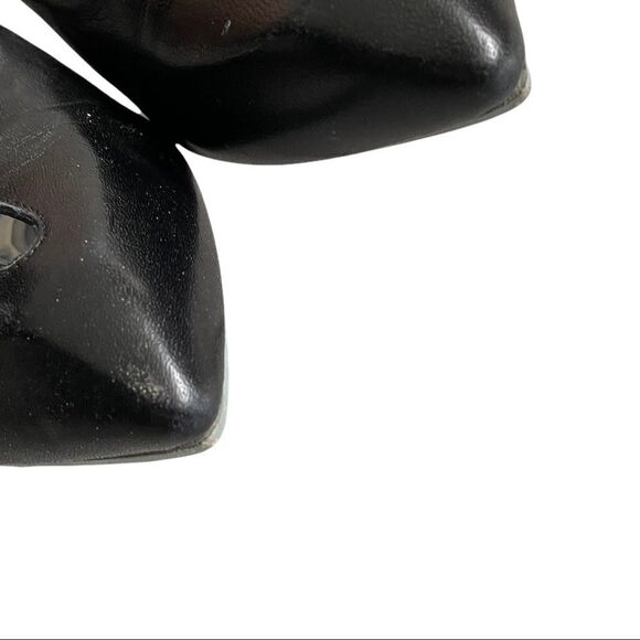 STEPHEN VENEZIA Black Leather Pointy Toe Pumps Heels Shoes Handmade In Italy 38 - Picture 6 of 12